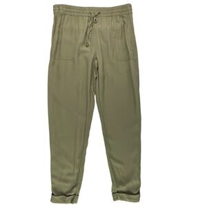 Joie olive army green roll cuff joggers women's size medium